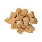 A collection of Brown Rough Cut Sugar Cubes 1kg, evocative of a café counter, tightly arranged on a white background.